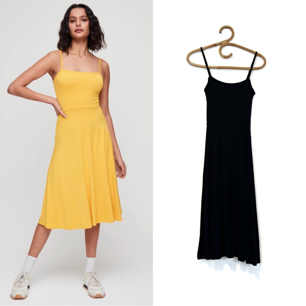 Aritzia | Wilfred Free | Roseanne A-Line Midi Dress in Black Size S